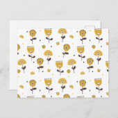 Modèle Floral Jaune Moderne Du Milieu Du Siècle (Devant / Derrière)