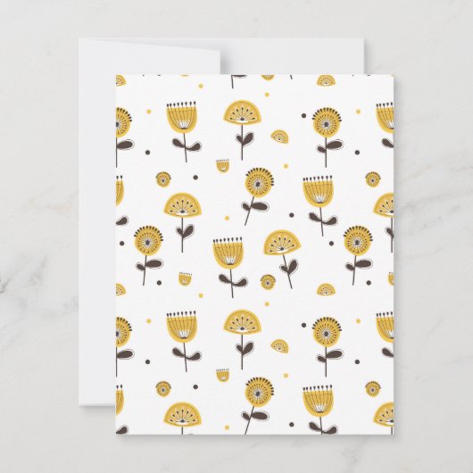 Modèle Floral Jaune Moderne Du Milieu Du Siècle (Dos)