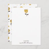 Modèle Floral Jaune Moderne Du Milieu Du Siècle (Devant / Derrière)