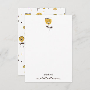 Modèle Floral Jaune Moderne Du Milieu Du Siècle