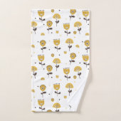 Modèle Floral Jaune Moderne Du Milieu Du Siècle (Serviette à main)