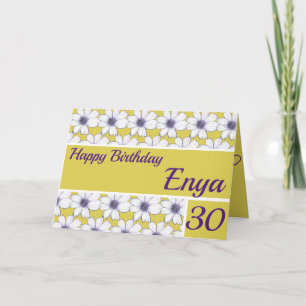 Modèle floral motif moutarde/pourpre Anniversaire