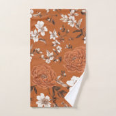 Modèle Floral Orange Brûlé (Serviette à main)