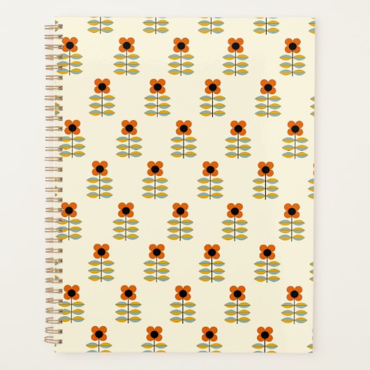Modèle Floral Orange Inspiré Scandinave (Devant)