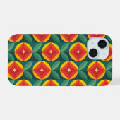 Modèle Floral Orange Moderne Du Milieu Du Siècle (Verso Horizontal)