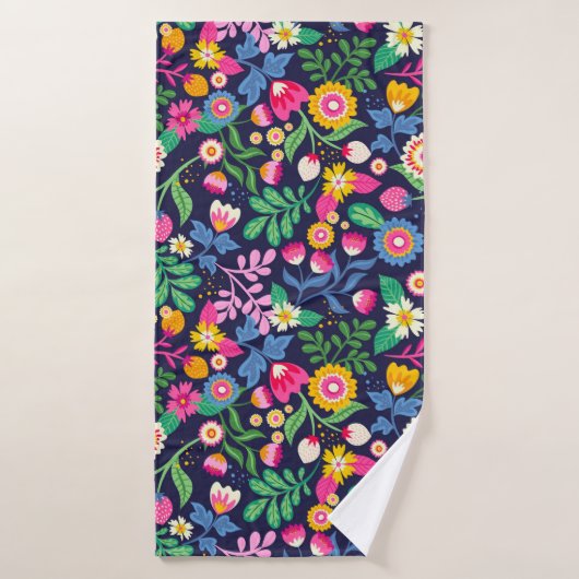 Modèle floral peint à la main exotique-48330 (Serviette de bain)