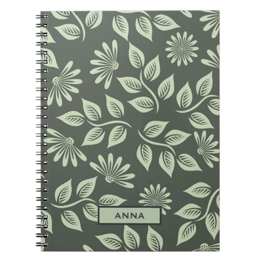 Modèle floral personnalisé Carnet spiral (Devant)