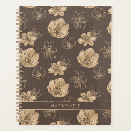 Modèle floral romantique Boho Gold Foil (Devant)