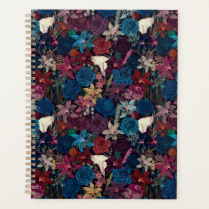Modèle floral romantique foncé