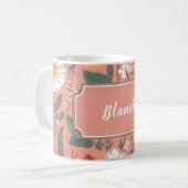 Modèle floral rose personnalisé Mug de café (Devant gauche)