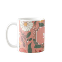 Modèle floral rose personnalisé Mug de café