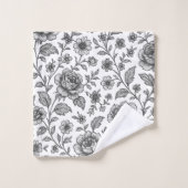 Modèle Floral Rose vintage (Gant de toilette)