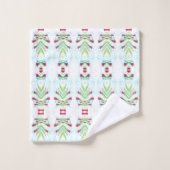 Modèle floral rouge et Turquoise (Gant de toilette)