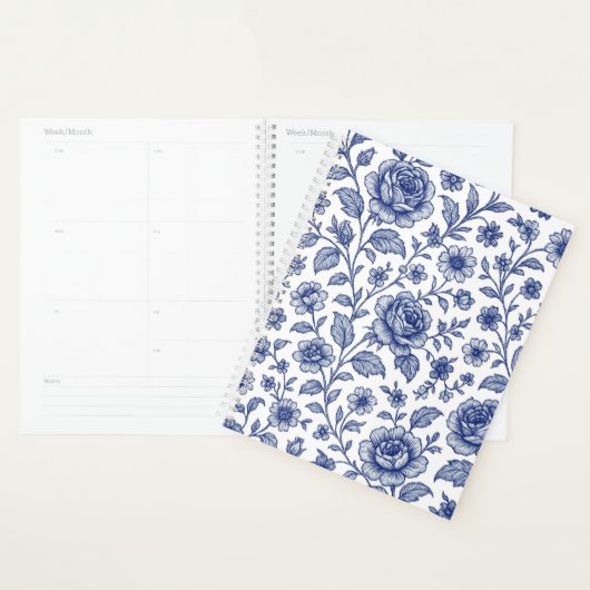 Modèle Floral Royal Bleu Rose (Devant avec enveloppe)
