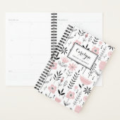 Modèle floral scandinave noir et rose (Devant avec enveloppe)