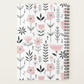 Modèle floral scandinave noir et rose (Dos)