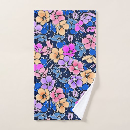 Modèle floral stylistique 46 (Serviette à main)