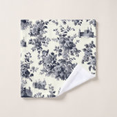 Modèle Floral Toile Français (Gant de toilette)