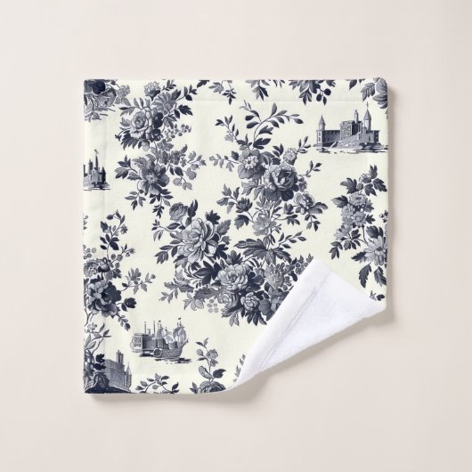 Modèle Floral Toile Français (Gant de toilette)