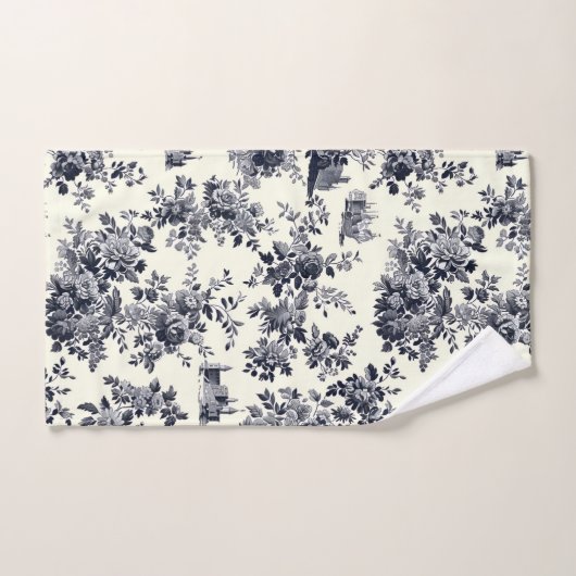 Modèle Floral Toile Français (Serviette à main)