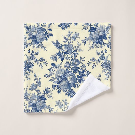 Modèle Floral Toile Français (Gant de toilette)
