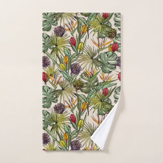 Modèle floral tropical (Serviette à main)
