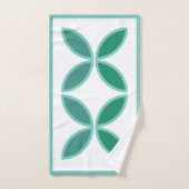 Modèle floral turquoise et visible sur blanc (Serviette à main)