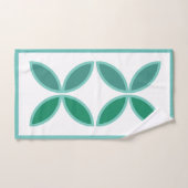 Modèle floral turquoise et visible sur blanc (Serviette à main)