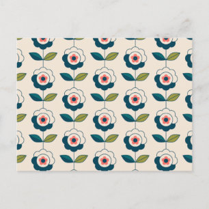 Modèle floral turquoise rétro