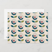 Modèle floral turquoise rétro (Devant / Derrière)