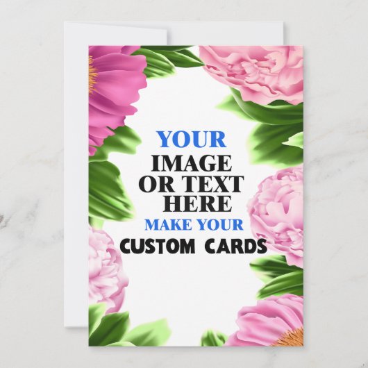 Modèle floral vert rose Créez votre propre  (Devant)