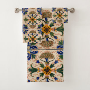 Modèle Floral Vintage méditerranéen coloré