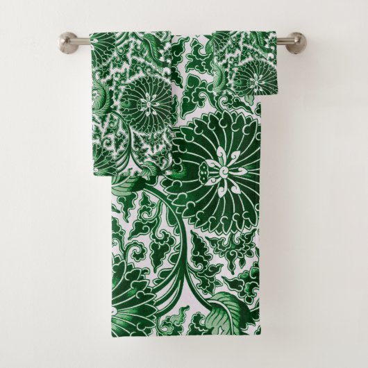 Modèle floral vintage vert (En situation)