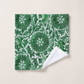 Modèle floral vintage vert (Gant de toilette)