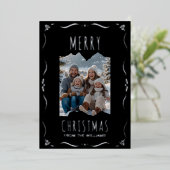 Modèle Foil Carte de vacances 2 Photo Noël Noir (Debout devant)