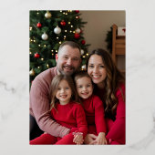 Modèle Foil Carte de vacances 2 Photo Noël Noir (Verso)