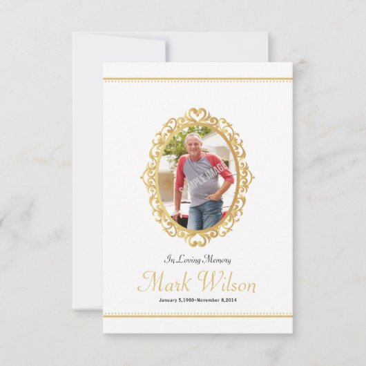 Modèle funèbre commémoratif de carte de programme (Devant)