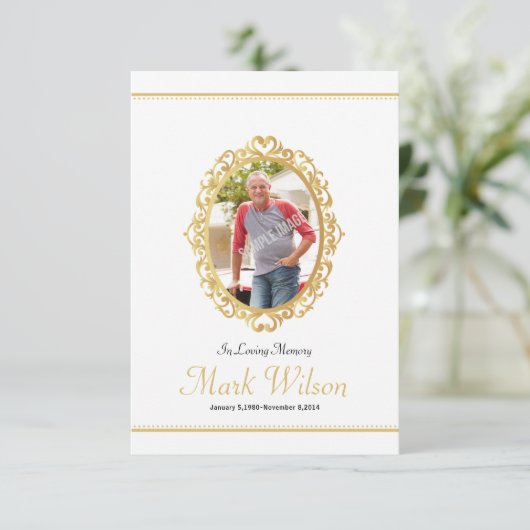 Modèle funèbre commémoratif de carte de programme (Debout devant)