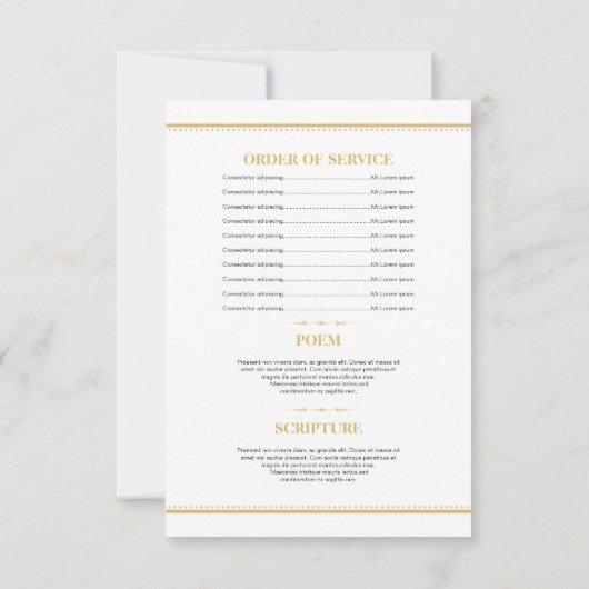 Modèle funèbre commémoratif de carte de programme (Dos)