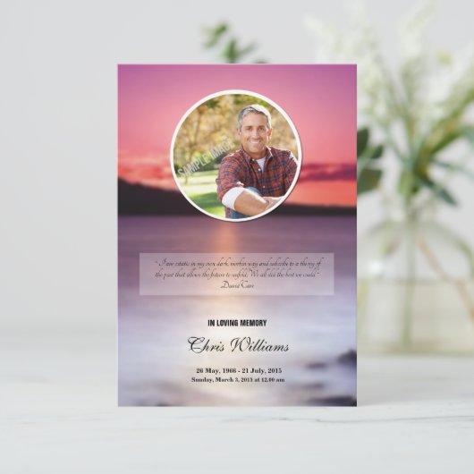 Modèle funèbre commémoratif de carte de programme (Debout devant)