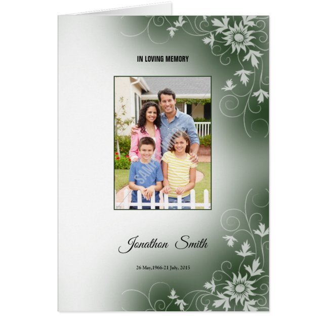 Modèle funèbre commémoratif de programme (Devant)