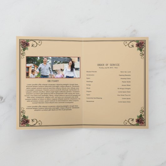 Modèle funèbre commémoratif de programme (Intérieur)