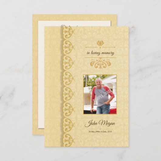 Modèle funèbre commémoratif de programme (Devant / Derrière)