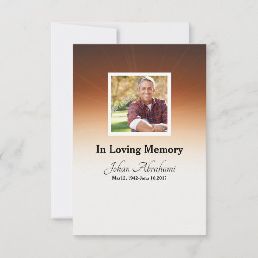 Modèle funèbre de carte de programme (Devant)