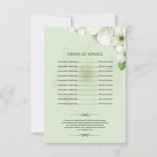 Modèle funèbre de programme (Dos)