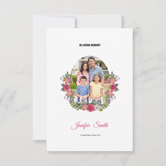 Modèle funèbre de programme (Devant)