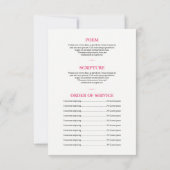 Modèle funèbre floral de carte de programme (Dos)