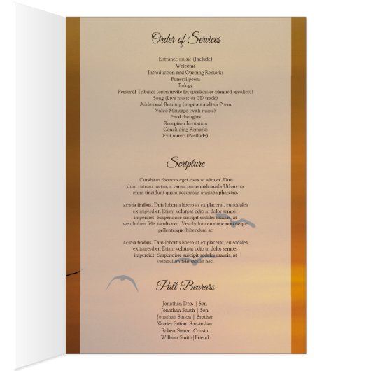 Modèle funèbre imprimable (Intérieur (Droit))