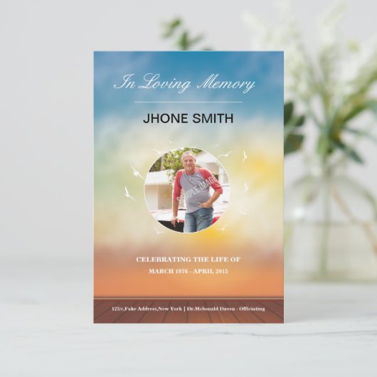 Modèle funèbre imprimable de carte (Debout devant)