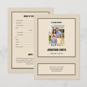 Modèle funèbre imprimable de programme